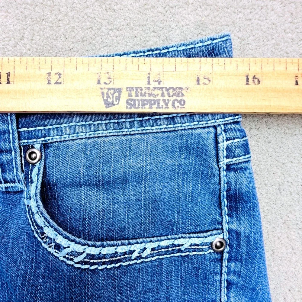 Wired Heart Womens Bootcut Jeans Size 30 Medium Wash Blue Denim Stretch RN139056